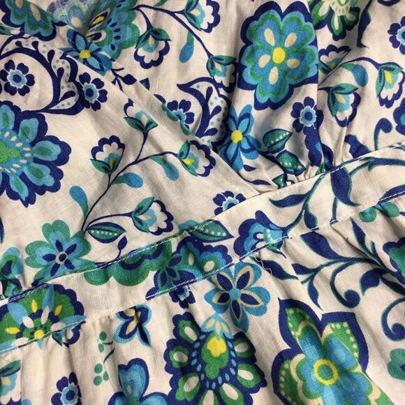 NWT Motherhood Maternity Linen  Sleeveless Cross Tank Top Floral Blue Size XL - Picture 9 of 12